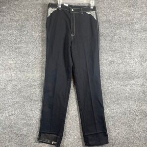 Vintage Fancy Ass Pants‎ Womens 33 Black Western Contrast Stitch Denim High Rise